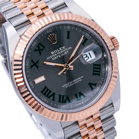 rolex datejust 41 rose gold jubilee slate face|rolex datejust 41mm blue dial.